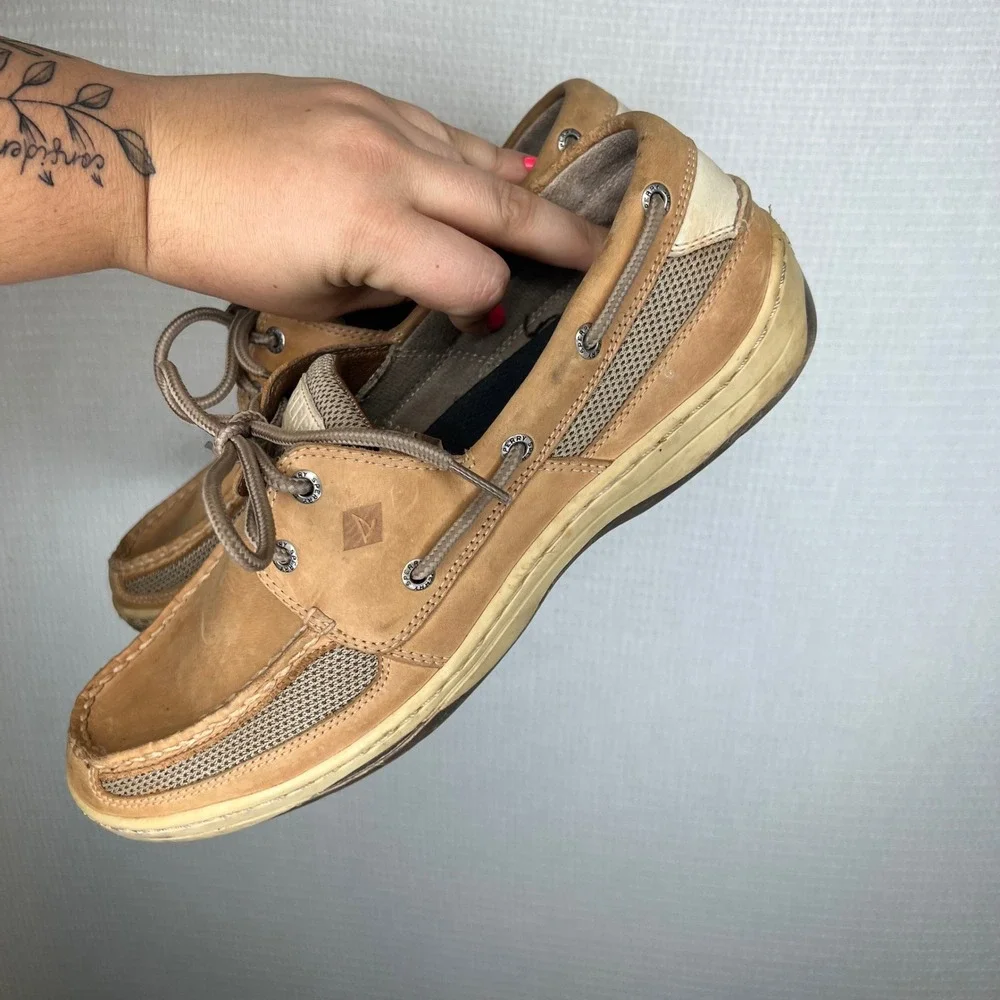 Sperry Top-Sider Billfish Tan Leather Mesh Boat Shoes Mens 11.5 M 0771246